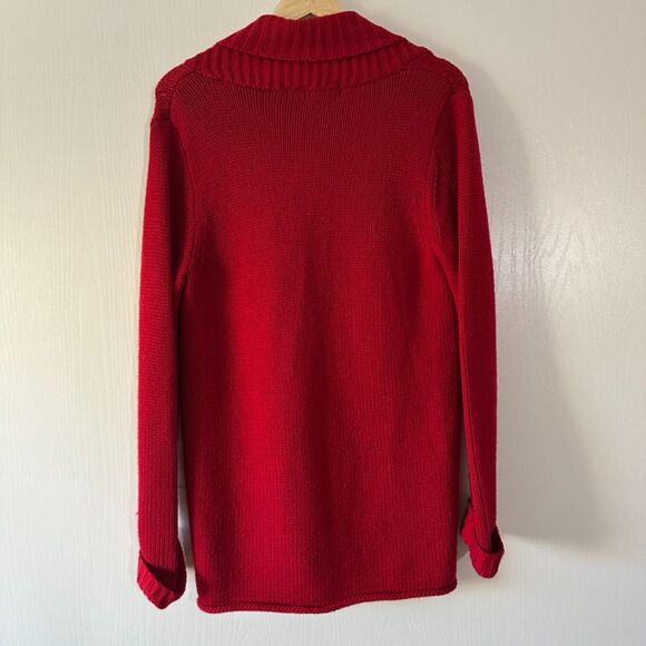 Liz Claiborne Collection Womens Knit Merino Wool Cardigan Sweater Red Size Small - Picture 4 of 7